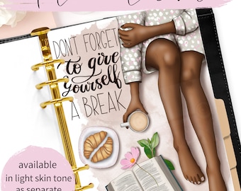 Self Care Printable Planner Dashboard: Fashion Girl (Digital Download)