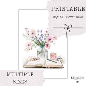 Floral Journal Dashboard Printable: Summer Planner Decor (PDF)