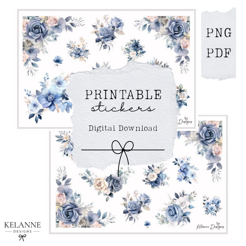 Blue Aesthetic Stickers - Etsy