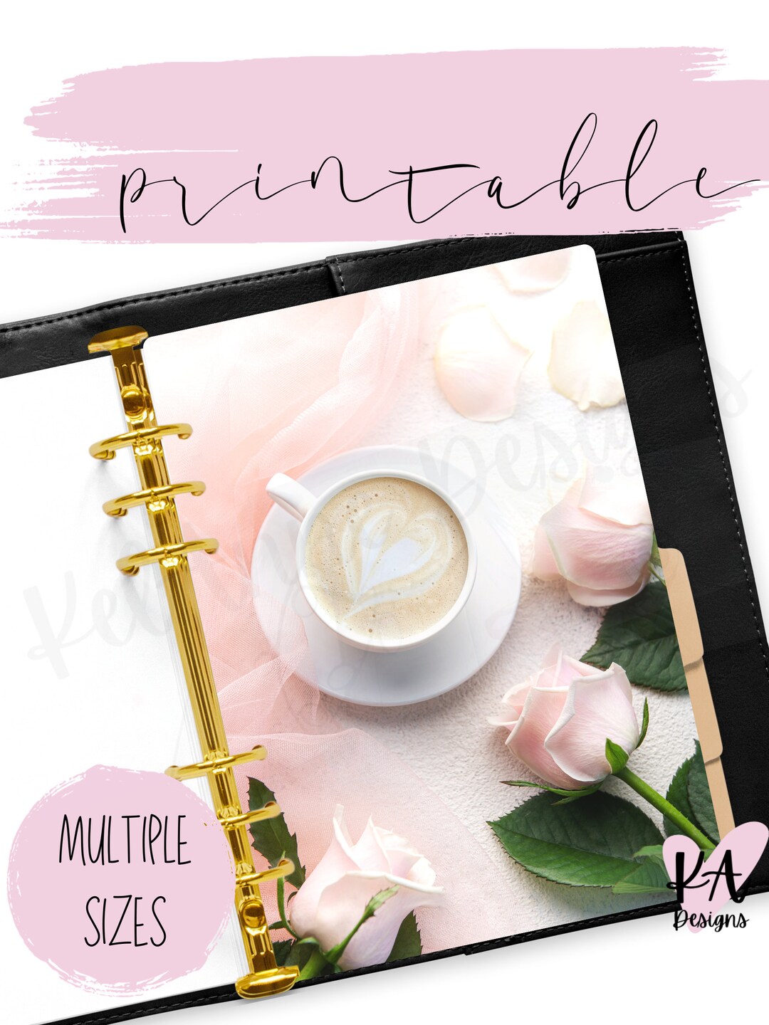 Roses and Coffee Dashboard Printable, Printable Planner Dashboard ...