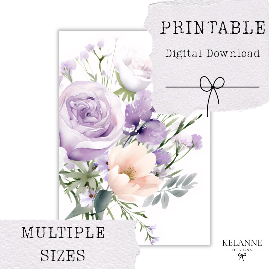 Soft Lilac Florals Printable Dashboard, Planner Dashboard, Printable ...