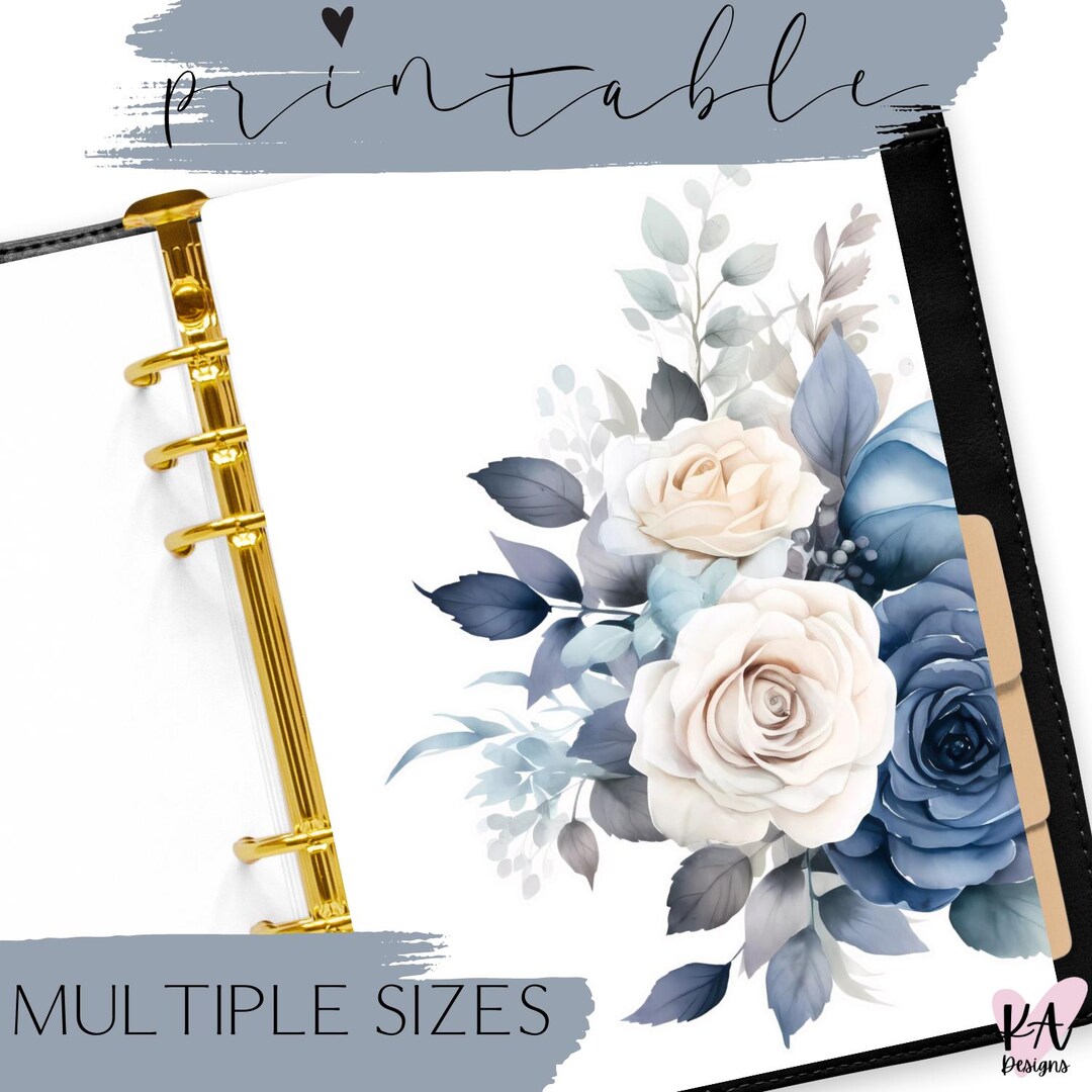 Blue Floral Planner Dashboard Printable (multiple Sizes) (digital ...