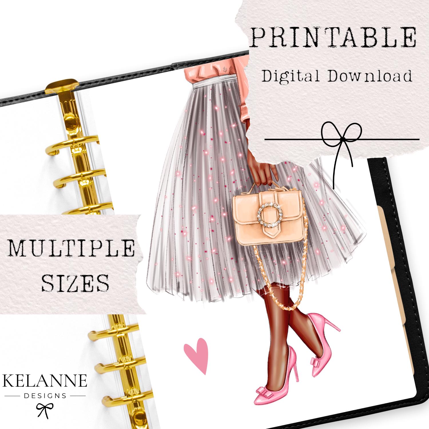 Fashion Girl Dashboard Printable, Printable Planner Dashboard Floaty ...