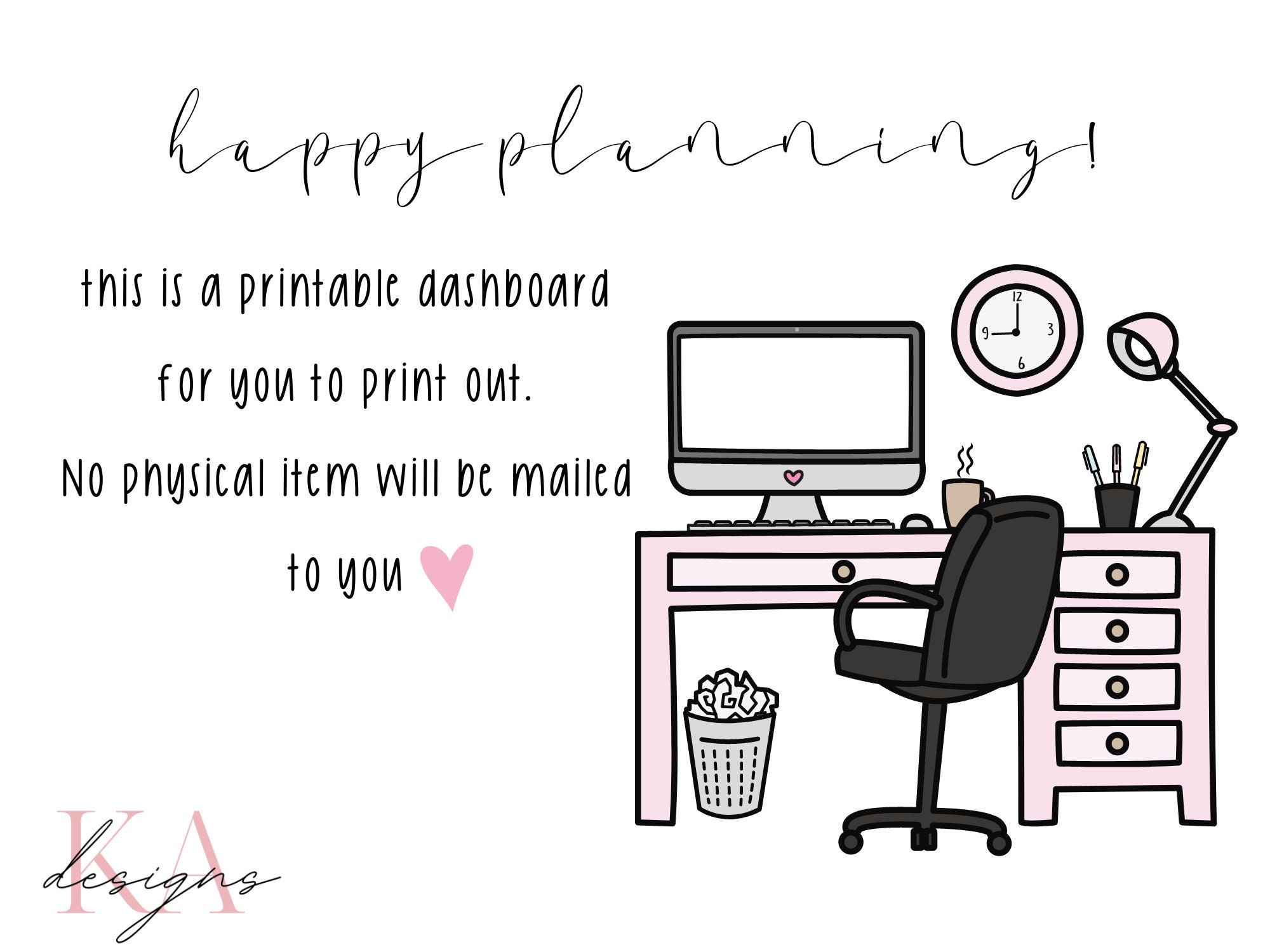 Cosy Desk Scene Printable, Planner Dashboard Printable, Desk Scene and ...