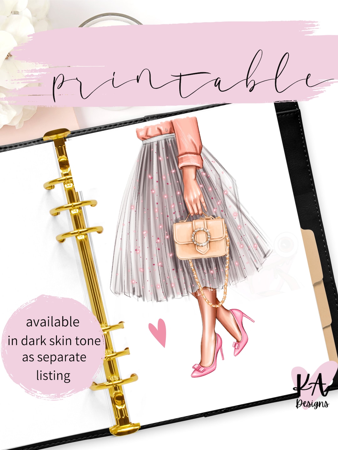 Fashion Girl Planner Dashboard Printable, A5 Ring Dashboard, Fashion ...