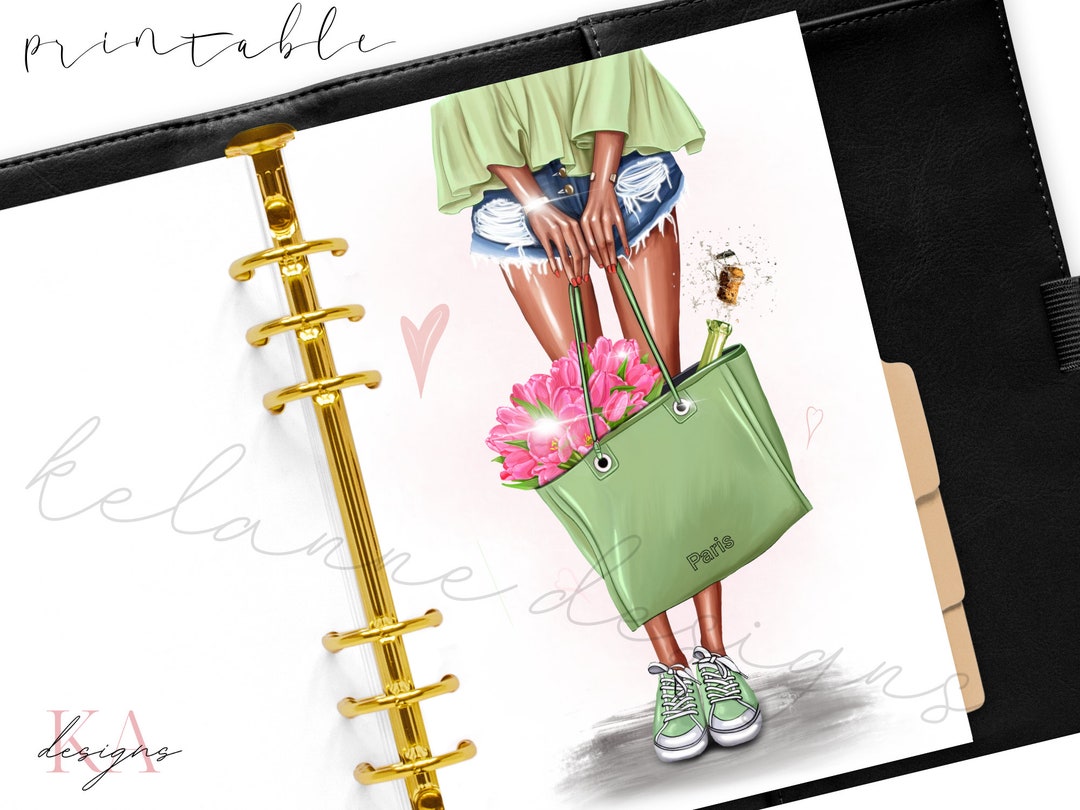 Fashion Girl Planner Dashboard Printable, Summer Fashion Girl Dashboard ...