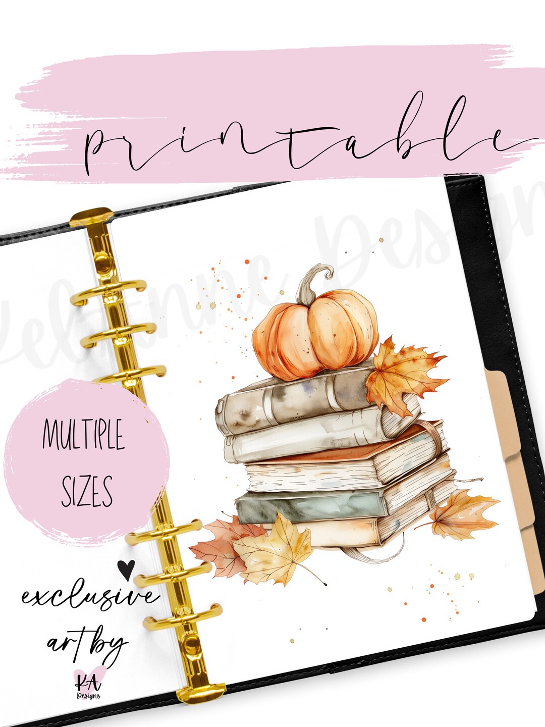 Fall Planner Dashboard, Pumpkin and Book Stack Dashboard Printable ...