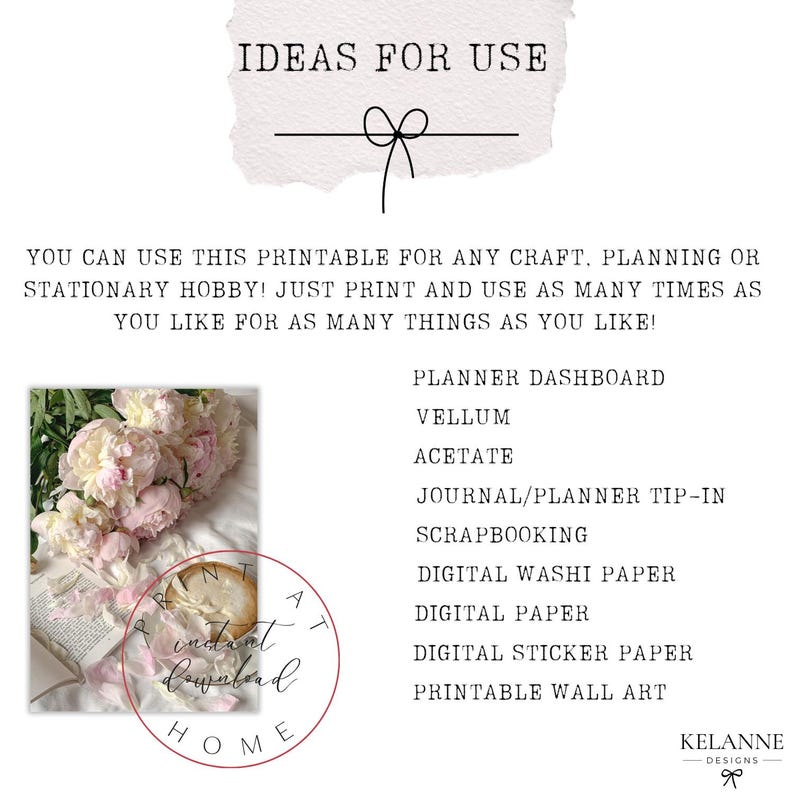 Peonies and Coffee Scene Printable, Printable Planner Dashboard ...