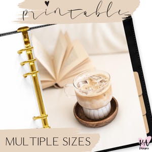 Ice coffee planner dashboard, summer printable planner dashboard printable, printable dashboard, coffee dashboard, multiple sizes available