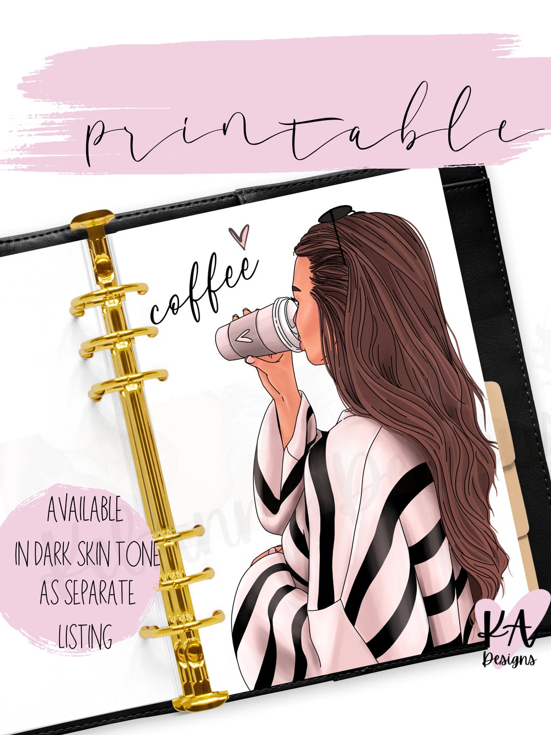 Coffee Girl Printable Planner Dashboard (PDF) - Etsy