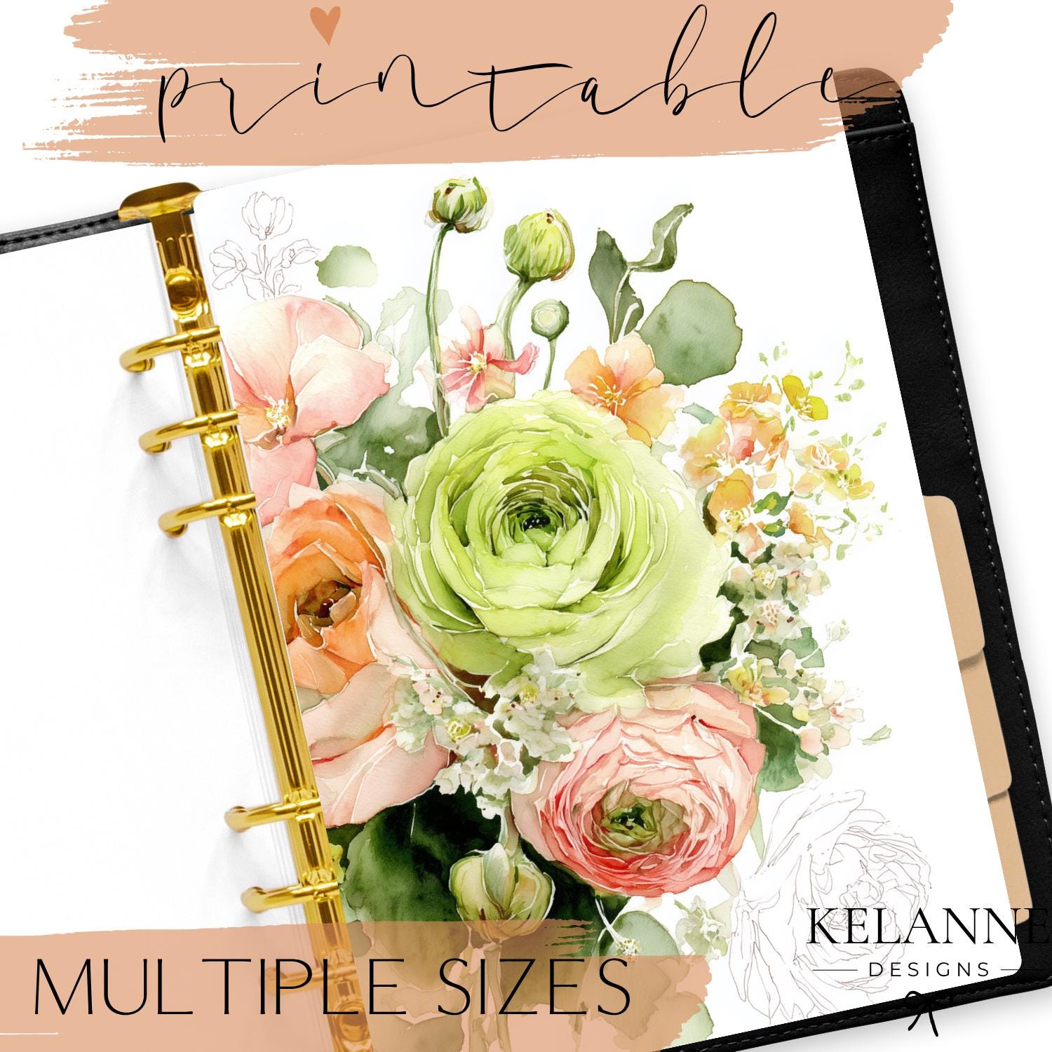 Citrus Sorbet Floral Printable Dashboard Printable Planner Dashboard ...