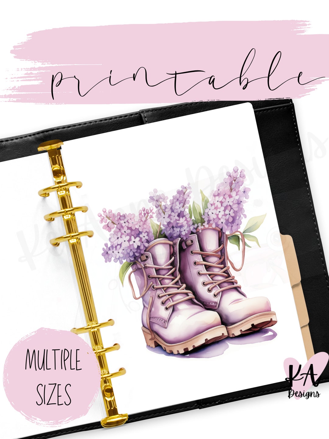 Lilac Spring Boots With Flowers, Spring Boots Printable Dashboard ...