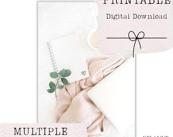 Printable planner dashboard, neutral planner dashboard, notebook and laptop dashboard, multiple sizes, planning scene printable dashboard