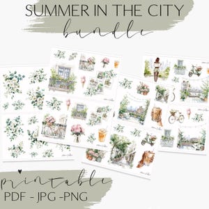 Sommer in der Stadt druckbare Paket Aufkleber, Sommer Deko Paket, Sommer Deko Aufkleber Paket, Sommer in der Stadt druckbare Aufkleber Paket