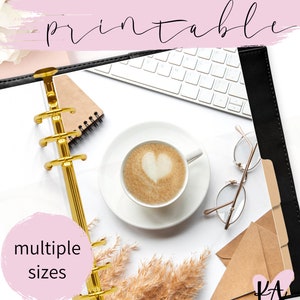 Printable planner dashboard, Coffee planner dashboard, Coffee break, work desk printable planner dashboard, home office dashboard
