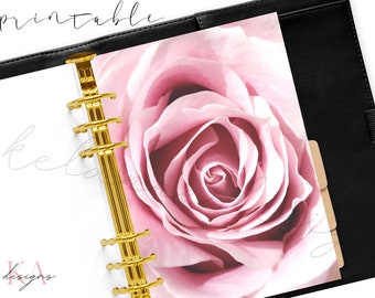 Afdrukbaar planner dashboard, Rose dashboard, Floral printable planner dashboard, roze roos planner dashboard,
