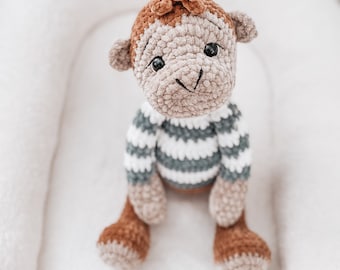 Crochet pattern monkey Arlo Amigurumi* Language: German *PDF*© design by @helibelle.design