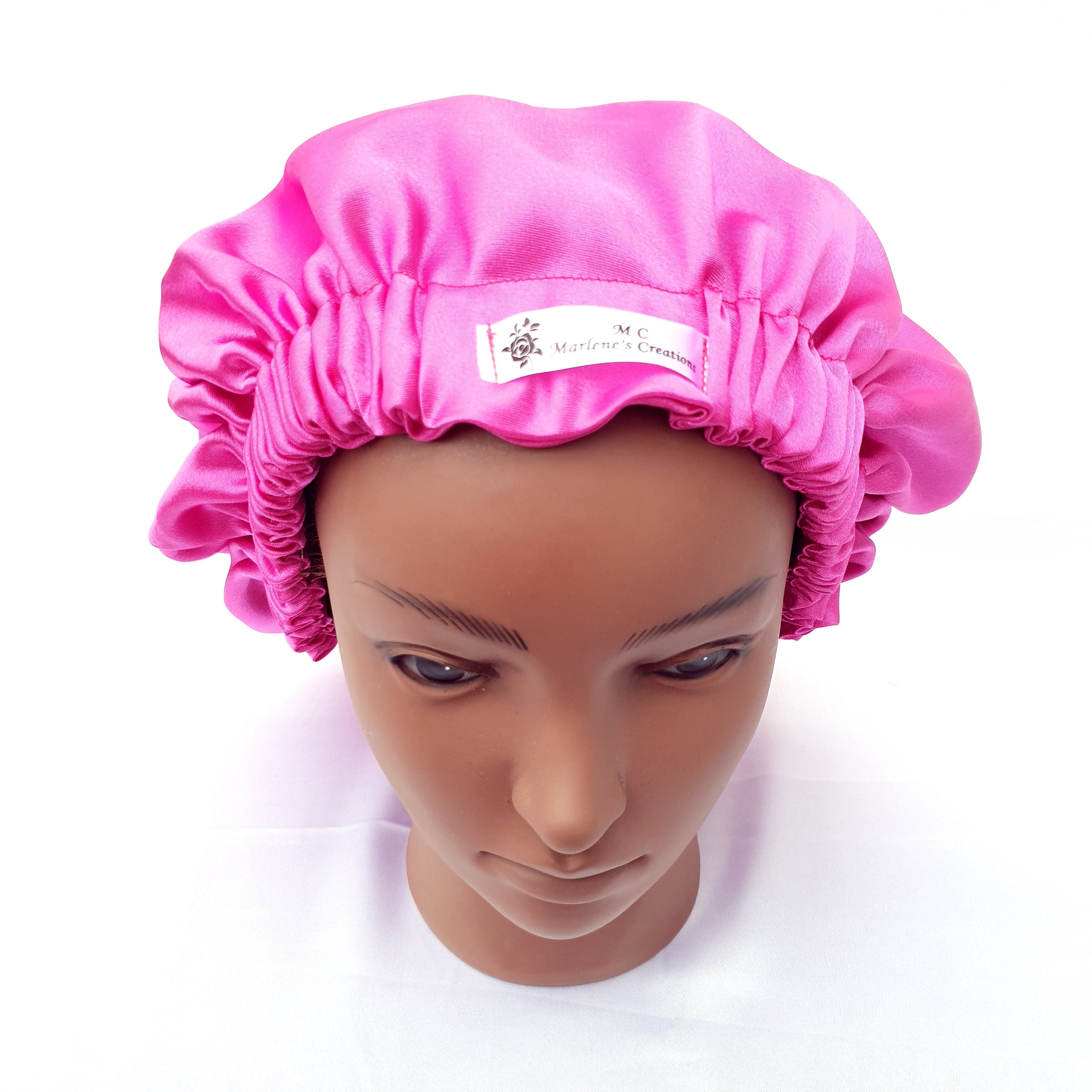 ADJUSTABLE X-TRA LONG KNIT ROSE 2 BONNET CAP (SATIN LINED) – Beauty Town  International, Inc
