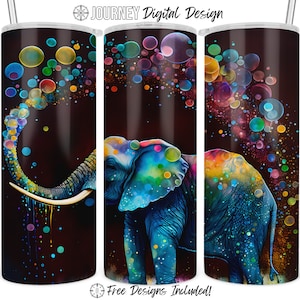 Alcohol ink elephant tumbler design, elephant sublimation wrap, alcohol ink png, elephant 20 oz sublimation tumbler wrap, digital download