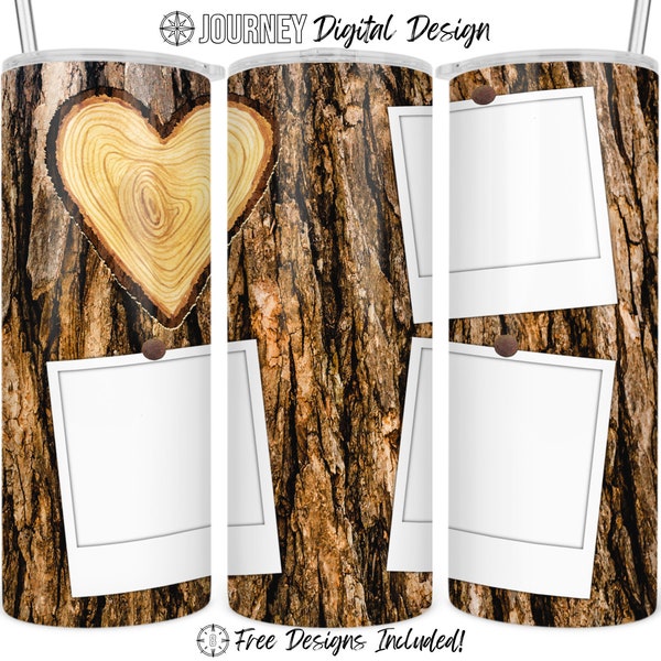 Carved tree tumbler design, Blank version, picture, heart, tree, Valentine’s Day, picture tumbler, tumbler png, wrap, 20 oz straight skinny