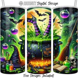 Witch sublimation design, halloween tumbler wrap, witch cauldron tumbler png, spooky tumbler design, funny 20oz tumbler, instant download