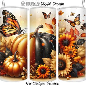 Fall pumpkin sublimation design, Fall tumbler wrap, pumpkin tumbler png, pumpkin fall tumbler design, autumn 20oz tumbler, instant download