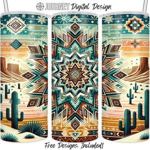Southwest aztec tumbler wrap, western tumbler png, southwest tumbler design, desert aztec sublimation 20oz tumbler png, instant download