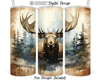 Moose tumbler design, moose sublimation design, hunting tumbler wrap, moose hunting 20oz sublimation tumbler wrap digital download png
