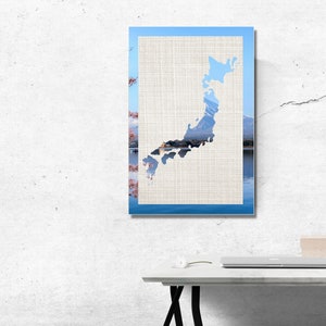 Afdrukbare Japan Wall Art Map | Downloadbare print digitale download canvas Japans interieur ontwerp home decoratie accent slaapzaal