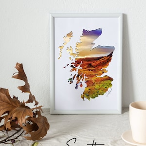 Keltische Wandkarte | Druckbare Schottland Leinwand | Schottische Highlands Glencoe | Lebendige Landschaft Wohnkultur | Tasse oder Sticker Grafik