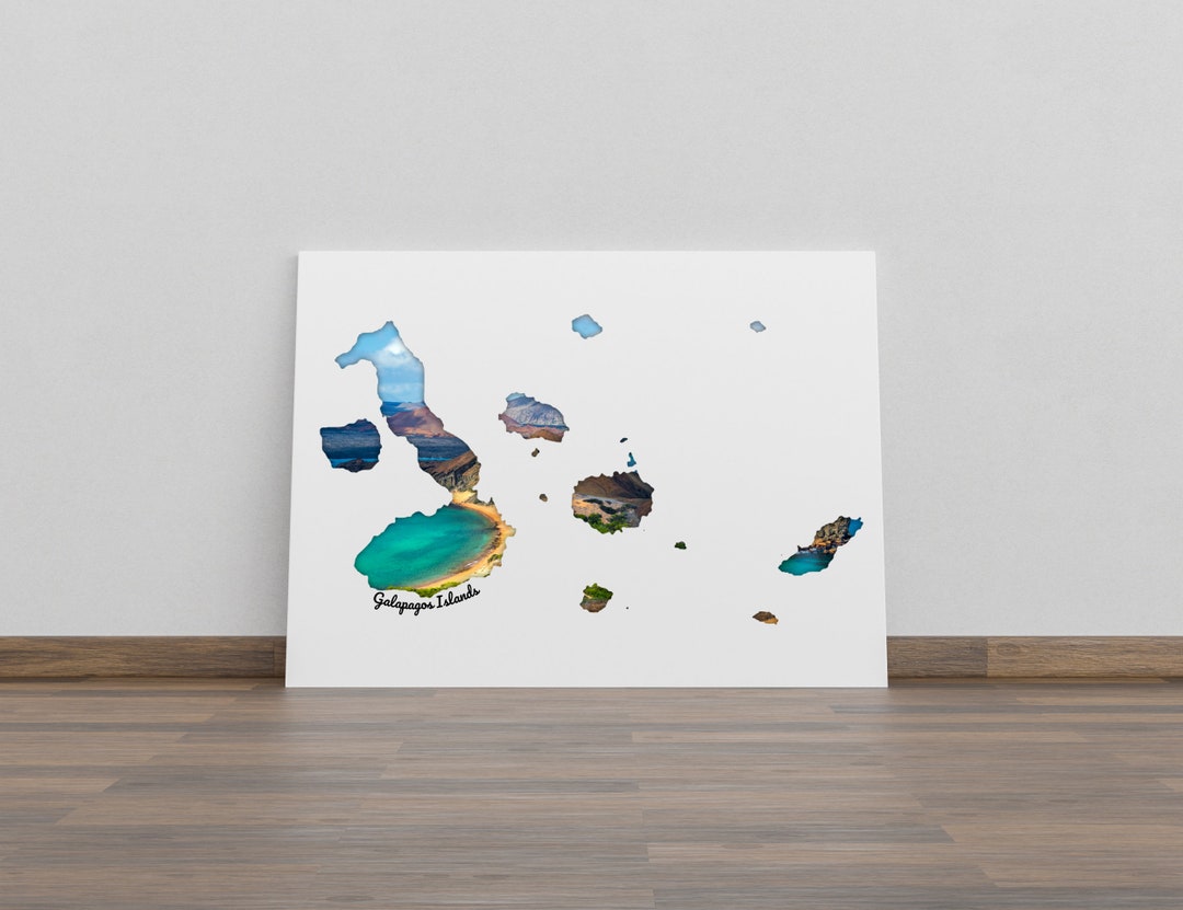 Galapagos Islands Wall Art Map Printable Pacific Island Design Home ...