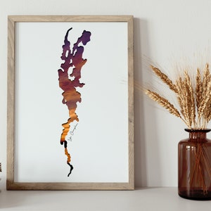 Lake Champlain Wall Art Kaart | Upstate New York Fotografie | Modern Lake House Decor | Landschap Landschap Foto | Sunrise Foto | Ik hou van NY