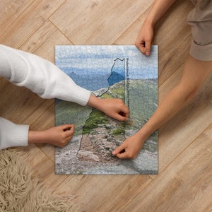 | de puzzle du New Hampshire | sur le thème de la Montagne Blanche Carte vibrante et de haute qualité du sentier Franconia Ridge | Cadeaux uniques pour les voyageurs