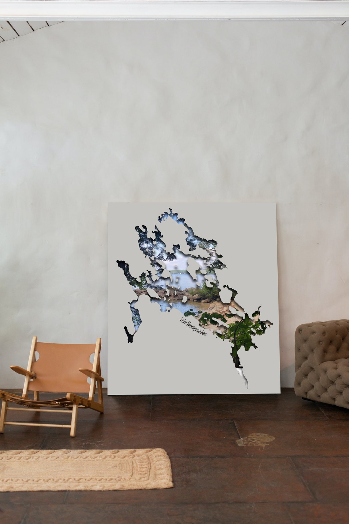 Lake Winnipesaukee Wall Art Map New Hampshire Design Home - Etsy