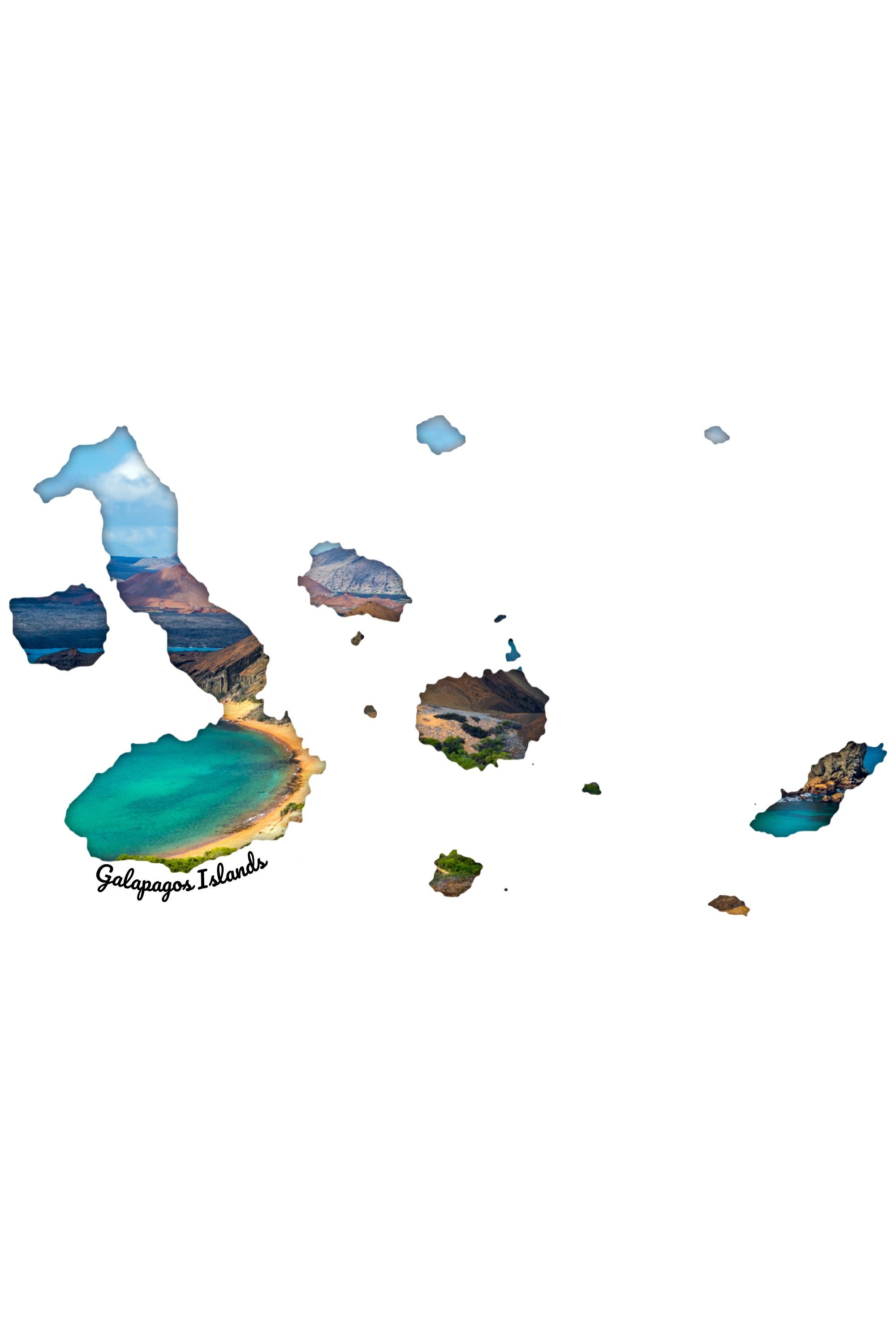 Galapagos Islands Wall Art Map Printable Pacific Island Design Home ...