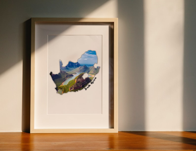 South Africa Wall Art Map Printable Digital Download Canvas South African Design Home Decoration