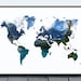 World Map Wall Art Landscape Printables Global World Canvas Modern Home ...