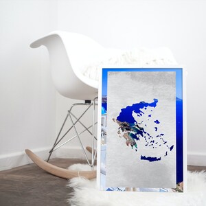 Grèce Carte d’art mural Imprimer | Mykonos Photographie de voyage | | de décoration intérieure bleu vif | de décoration de l’emplacement AirBnB Rapport 2: 3 Haute qualité JPG