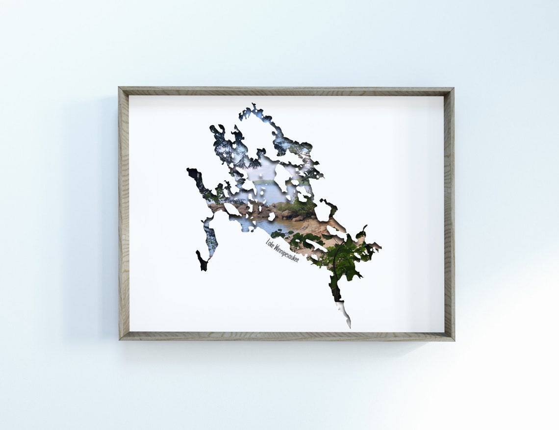 Lake Winnipesaukee Wall Art Map New Hampshire Design Home - Etsy