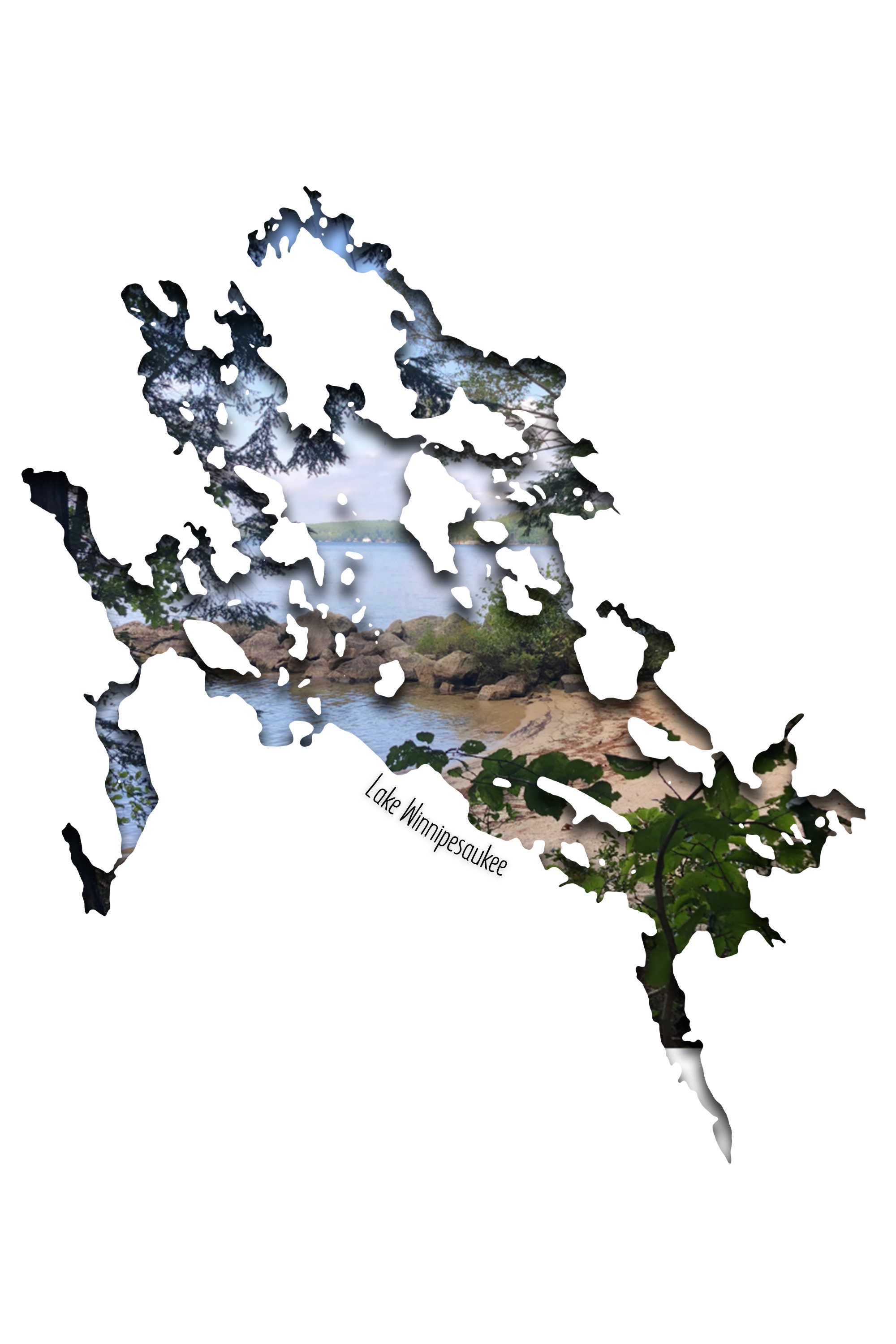 Lake Winnipesaukee Wall Art Map New Hampshire Design Home - Etsy