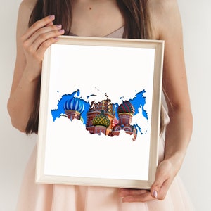 Russia Wall Art Map | Printable Russian Design Home Decoration ...