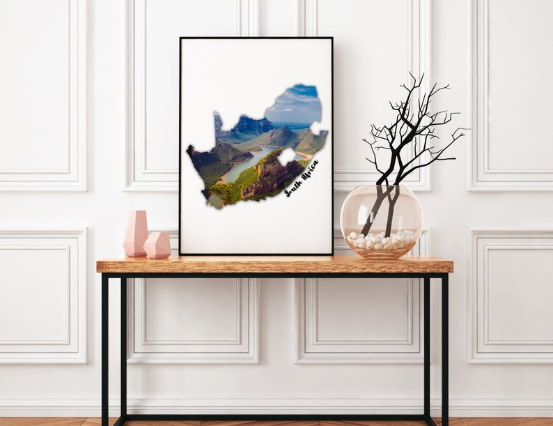 South Africa Wall Art Map Printable Digital Download Canvas South African Design Home Decoration