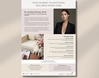 Therapy & Counseling Flyer Templates Canva Design, Mental Health Wellness Flyer, Consulting Services Flyer,