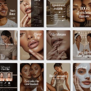 Luxury Botox and Filler Instagram Post Templates Content Design, Editable Instant Medspa Nurse Injector Aesthetic Beauty Salon, Estheticians