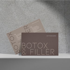 Mini modelli di progettazione di carte post-terapia per riempitivo Botox fai-da-te, modificabili, stampabili, istantanei, post-cura di bellezza estetica, iniettabili, guida per il viso