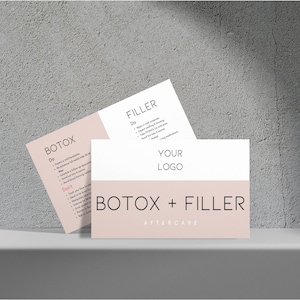 DIY Botox Filler Aftercare Card Design Mini Templates, Editable, Printable, Instant, Aesthetic Beauty Post Care, Injectables, Face Guide