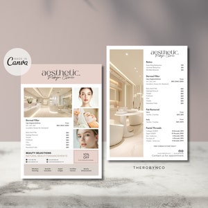 DIY Botox Dermal Filler Beauty Flyer Vorlagen Design, Markenbewusstsein bearbeitbar druckbar, sofort verfügbar, Promo ästhetischer Salon, Werbung