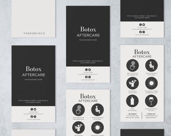 DIY Botox Filler Aftercare Card Design Mini Templates, Editable, Printable, Instant, Aesthetic Beauty Post Care, Injectables, Face Guide