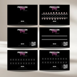 DIY Press On Nails Card Templates, Stick The Fake Nails On The Card, Fully Editable, Printable, Instant, Easy To Use Design, Bundle Business