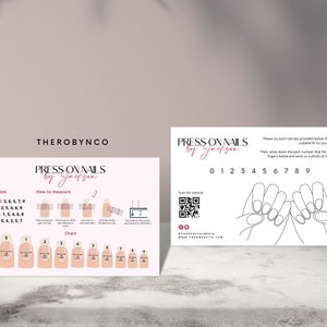 DIY Press On Nail Sizing Kit Chart Card Templates Design, Editable Printable, Customize Personalise Size Kit, How To Measure your nail